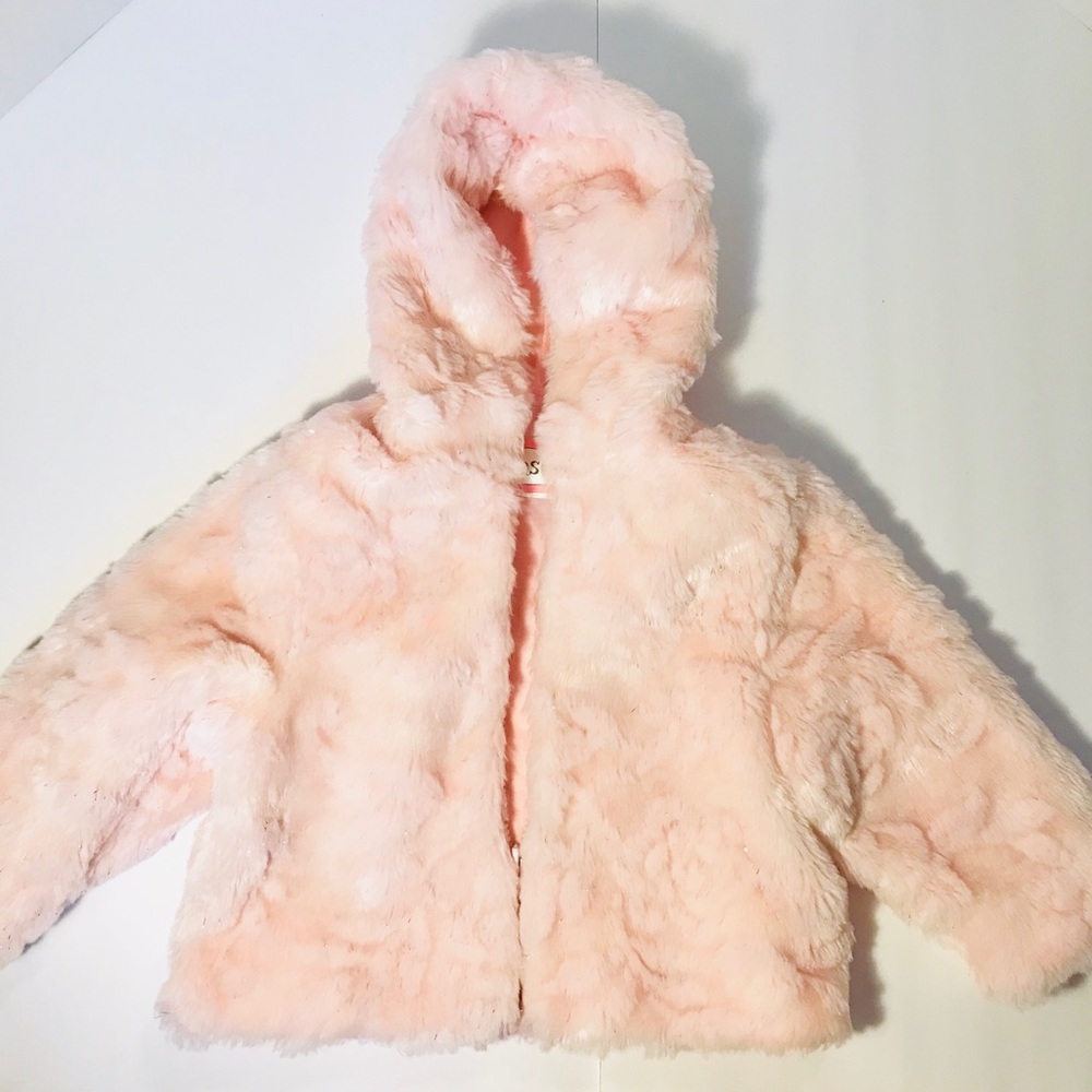 Rothschild Pink Soft Faux Fur Coat Girl Size 2T